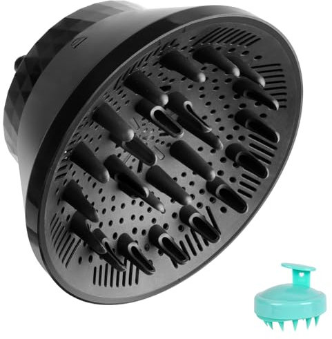 Flintronic Universal Hair Diffuser, Hair Dryer Diffuser Attachment, Collapsible Dryer Diffuser for Curly Wave and Natural Hair, Suitable for 1.7 to 2.9 inches Hair Dryer