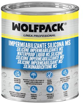 WOLFPACK LINEA PROFESIONAL Impermeabilizante Silicona Ms Polymer Blanco 1 Kg. Silicona Liquida, Revestimiento Acrilico, Impermeabilizante, Pintura Acrilica