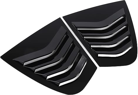 Couvercle de Persienne de Fenêtre Latérale, Garniture de Protection de Fenêtre Légère, Volets Triangulaires pour Série 3 F30 (Noir Brillant)