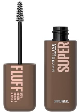 Maybelline New York Mascara Volumizzante per Sopracciglia, Sopracciglia Piene e Soffici, Formula Leggera in Mousse, Superfluff, Tonalità: Medium Brown, 4,7 ml