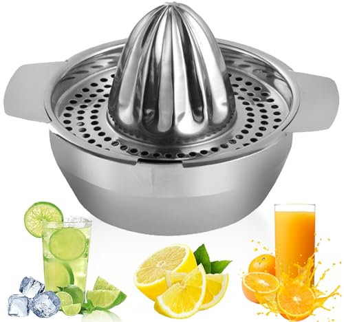 Exprimidor Manual de Acero Inoxidable, Exprimidor Limon Manual, Para Limón, Naranja, Pomelo y Cítricos