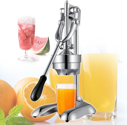 pealiritansemen Presse-Agrumes Commercial en Acier Inoxydable, Presse-Agrumes Manuel, Base en Forme De U, Acier Inoxydable + Alliage D'aluminium, pour Restaurants, Magasins De Boissons