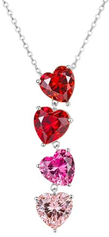 LOVANS Kette Silber 925 Damen Halskette, Herz Anhänger mit 5A-Zirkonia, Geschenk für Mutter, Freundin & Valentinstag
