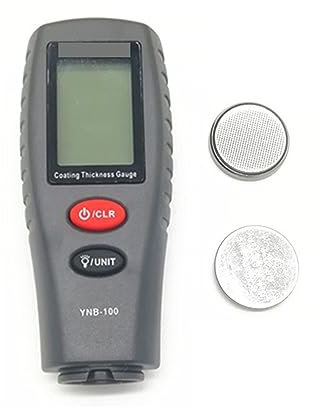 Medidor Espesor Pintura, Medidor de espesor de pintura de coche de revestimiento Mini Digital 5ps medidor de espesor de pintura medidor de espesor con YNB-100 de retroiluminación(Grey with battery)
