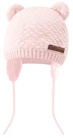Wqafe Baby Earflap Beanie Cute Hat Soft Baby Boy Knit Beanies Cute Bear Infant Toddler Girl Hats Fall Winter