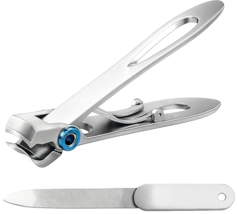 Coupe Ongle Pied Professionnel en Acier Inoxydable Haute Précision et un Fichier, Coupe Ongles pour Ongles Épais et Durs, Pince Coupo Ongle Ergonomique pour Hommes et Femmes