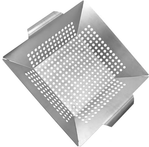 UPKOCH Bandeja de Barbacoa Cuadrada Orificios para Parrilla Bandeja para Hornear Vegetales y Carnes Resistente y Fácil de Usar para Asados al Aire