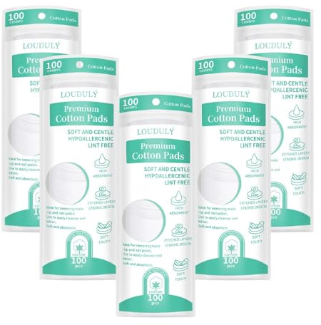 LOPHE Discos de Algodón Cosméticos, 500 Piezas Discos Desmaquilladores Redondo, Algodón Desmaquillante Suave, Almohadillas Cosméticas Durable, Discos Desmaquillantes Agradable para La Piel (5*100 pcs)