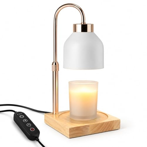 PORFOYO Ljusvärmare, lampa, ljus varm lampa, elektrisk doftlampa med timer och dimmer, elektrisk ljusvärmare, justerbar höjdlampa, för yoga, hem, sovrum, utan ljus