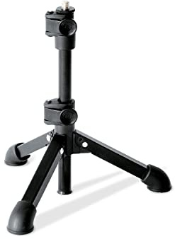 K&M 23150 Tischstativ – Stahl, Schwarz – Stufenlos 23 - 43 cm Höhe, 3/8“ Gewindeanschluss – Für Kamera, Recorder, Foto