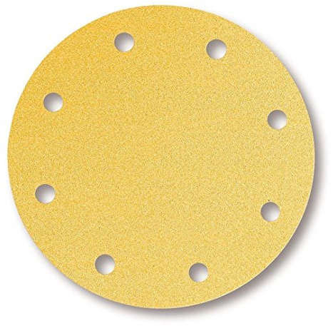 Mirka Gold Universal-Schleifpapier Ø 200mm Klett 9-Loch, Korn P240, 50 Stk/Zum Schleifen von Gips, Spachtel, Spanplatten, Holz, Lack