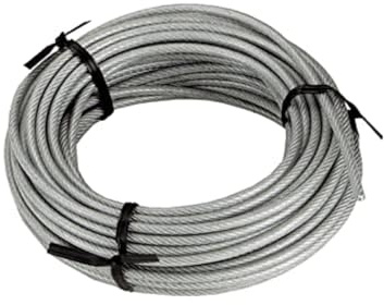 Connex DY2701386 Câble en Acier/moulé Plastique avec noyau textile 15 m x 4 mm