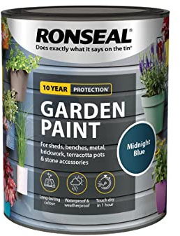 Ronseal RSLGPMB750 GPMB750 Garden Paint Midnight Blue 750ml, 750 ml