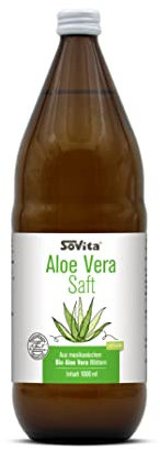 sovita Aloe Vera Saft BIO naturtrüb | 99,8 % Aloe Vera aus dem Blattgel der Aloe barbadensis | Ohne Konservierungsstoffe & künstliche Zusätze | Vegan & naturbelassen | 1 Liter Glasflasche