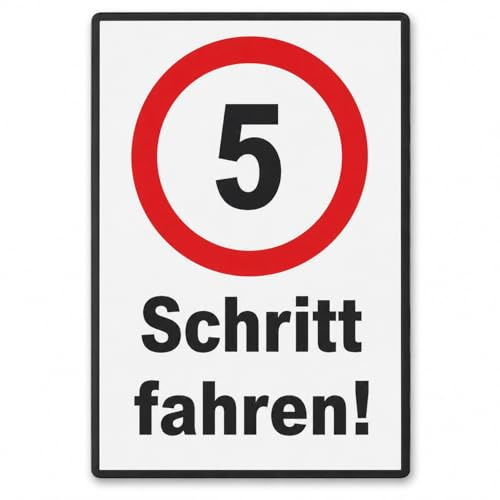 Schritt fahren 5 km/h Schrittgeschwindigkeit Schild Langsam fahren A4 (210x297mm)
