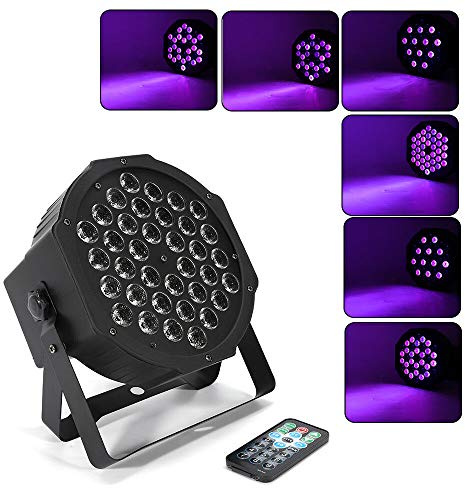 36 LED UV Schwarzlicht mit Fernbedienung, 72W Bühnenbeleuchtung schwarzlicht Scheinwerfer für Party Bühne KTV Club Disco Geburtstag