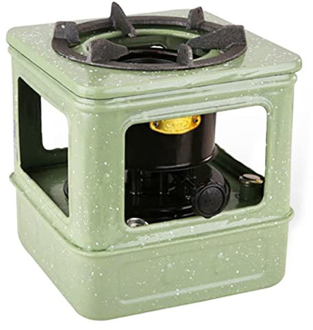 DONGCY Kochen/Dieselkraftstoff Tragbar Petroleum Heizung Winddicht mit Dochten Petroleumofen Regulierbaren Campingkocher Outdoor/Indoor Kocher Camping Heizung Terasse Emaille,Green,OneSize
