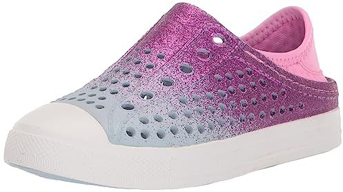 Skechers Kids Girls Guzman Steps - Glitterland Sneaker, Light Blue/Pink, 2