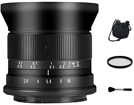 7artisans F2.8 II APS-C Objectif grand angle 100° Mise au point fixe manuelle pour appareils photo sans miroir Canon M EF-M EOS-M 12 mm