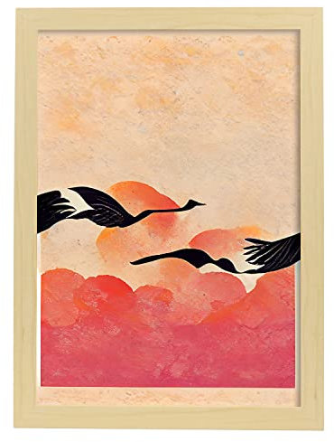 Nacnic Wandernder Stern im Abstrakt Kunst Stil. Moderne künstlerische Galaxien Illustrationen und Poster in Farbe für Innenarchitektur und Dekoration. A3 Holzrahmen.