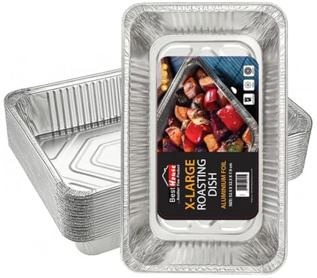 Orion Best House Extra Large Aluminium Foil Baking Trays, Foil Tray Containers for Food Storage, Baking, Roasting (L 52.5 x W 32.5 x H 7.9 cm) (5 Trays) Please Check Size Before Purchase