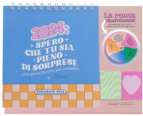 Mr.Wonderful - Calendario de mesa 2024 - Espero que estés lleno de sorpresas (más días festivos, por ejemplo) 24 x 18 x 2