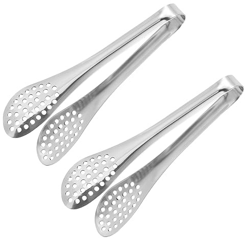 QUARKZMAN 2pcs Service Pinces 7 pouce Inox Acier Glace Pinces (Argent) | Mini Sucre Pinces, pour Apéritifs Charcuterie Dessert Thé Fête Bar Café
