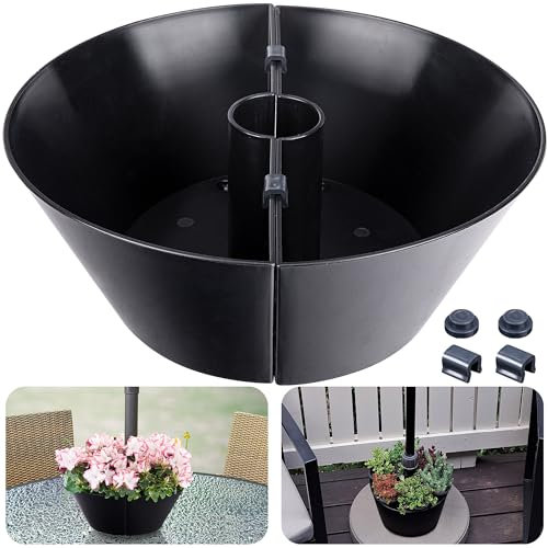 EBaokuup Umbrella Planters - Half Circle Planter Pots with Umbrella Hole - Flower Planters Pots Container for Indoor Outdoor Garden Home Plants (1 PCS)