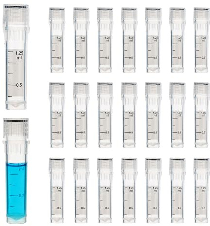 CryoKing 50 Stück 2 ml Kunststoff Kryoröhrchen Probenröhrchen Kryoröhrchen-Reagenzglas mit Kappe Kunststoff-Probenflaschen (50 Stück)