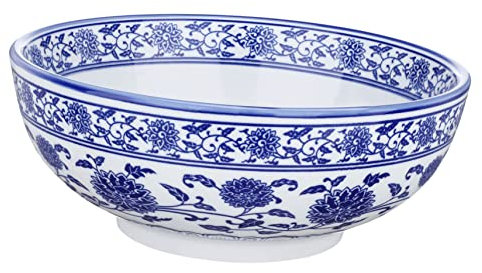 CIYODO Ciotola in Ceramica Per Zuppa e Ramen 7 Pollici Blu e Bianca in Stile Cinese, Ciotola Da Cucina Per Pasti Caldi e Freddi, Adatta Per Ristoranti e Uso Domestico