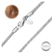 LOLIAS Collar Plata Ley 925 para Mujer Cadenas Plata Delicadas para Mujer Collar Gargantilla Cadena Plata Larga 1,9 MM para Mujer y Hombre Regalos Joyería Brillante 40/45/50/55 CM
