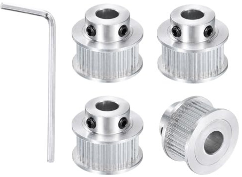 sourcing map 4pcs GT-2 36T Pulley Synchronous Wheel 8mm Bore, Aluminum Timing Pulley 36 Teeth, Fit Width 10mm Timing Belt for 3D Printer CNC Machine (with A Wrench)