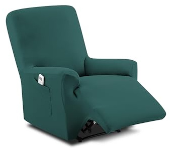 Textilhome Copripoltrona Relax Reclinabile TEIDE 1 Posto – Fodera Elasticizzata, Copridivano Poltrona Protettiva Antigraffio Anti-Animali – Colore Verde smeraldo (70-100 cm)