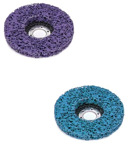 LilaLemon 2PCS 115mm 4.5inch Strip Discs Stripping Wheel， Durable Poly Paint Removal Disc for Angle Grinder Clean and Remove Paint Coating Rust Welds Oxidation 16mm in Hole