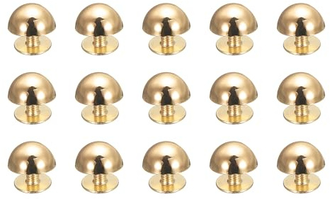 QUARKZMAN 15 Stück Runde Nieten, 10mm Metallspitzen und Nieten Dekoration Schraubnieten für Leder Taschen Gürtel Kleidung Schuhe Geldbörse Zubehör DIY Handwerk Herstellung, Gold | Dekoration Schraubnieten, Für Leder Taschen Gürtel Kleidung Schuhe Geldbörse Zubehör DIY Handwerk Herstellung, 10mm