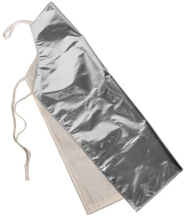 Tofficu Heat Resistant Aluminum Foil Apron for Bbq Grilling Safety Insulated Cooking Apron for Home and Industrial Use Protects Clothing