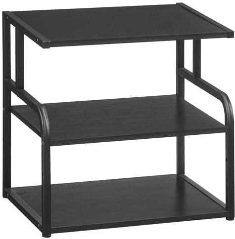 HOOBRO Soporte para Impresora, Mesa de Impresora de 3 Niveles, debajo del Escritorio, Estantería de Almacenamiento con 1 Estante Ajustable, para Oficina en Casa, Cocina, Sala de Estar, Negro EBB06PS01