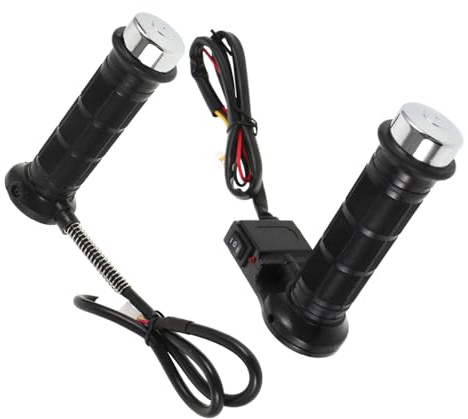 Cabilock 1Par Empuñaduras Calefactables para Motocicleta Puños Eléctricos de Instalación y Compatible con Varios de Fríos