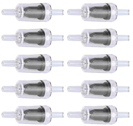 PP Air Pump Aquarium Check Valve 10 Pcs 1 Way Water Stop Valve Fish Tank (4mm Black)