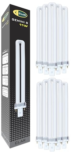 CLAR - Lampadina PLC Gemini S 11W Luce Naturale 4000K G23, Non Regolabile (Pack 10)