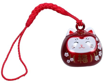 Ciieeo Llaveros de Suerte Japonés Maneki Neko con Cascabel Amuleto de Protección y Fortuna Colgante para Mochilas y Bolsos Decoración de Feng Shui