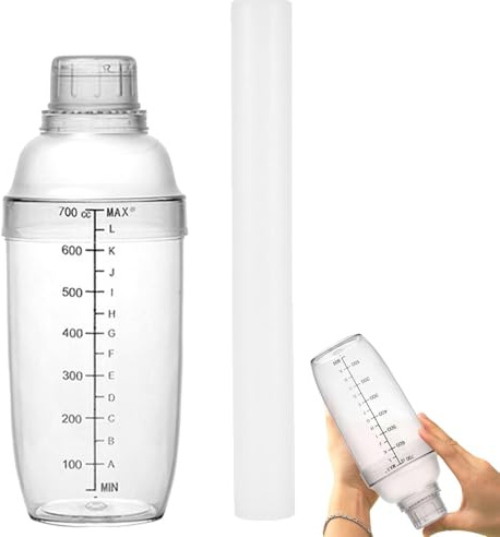 Coctelera de cóctel – 500/700/1000 ml barman mezcladora, colador de coctelera, botella transparente con escala y colador | Acero inoxidable para el hogar alcohol Cobbler Cobbler Cobbler para bar
