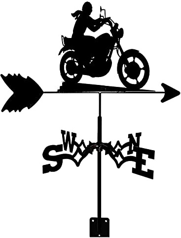 Girouette d'extérieur,décorative pour Jardin,Panneau de signalisation,indicateur Direction du Vent Vintage en Acier Inoxydable Toit,enclos ou Moto