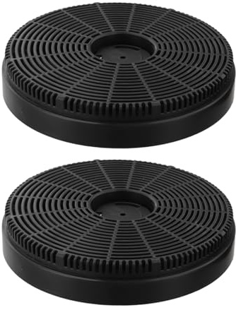 Vibsky Kitchen Range Hood Activated Carbon Filter, 150mm x 30mm, 2-Pack, Black, Smell Absorption Replacement