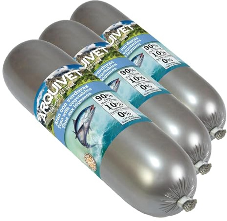 Arquivet Salchicha de Atún con Verduras para Perros 500 gr, 1 Unidad (Paquete de 3)