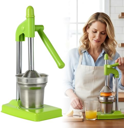 Zitronenpresse Edelstahl, 2026 Neu Manuell Saftpresse Wartungsfrei und Leistungsstark, Obstpresse Limettenpresse Klein Lemon Squeezer Spülmaschinengeeignet Und 100% Auspresstechnik (Grün)
