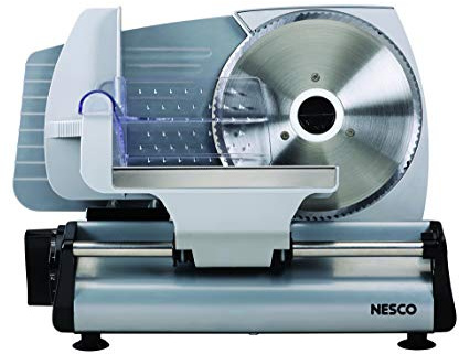 NESCO FS-200, Food Slicer, Gray, Aluminum with 7.5 inch Stainless Steel Blade, 180 watts, One Size