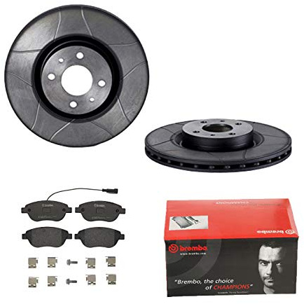 2 Bremsscheiben Geschlitzt 284 mm + Bremsbeläge Vorne von Brembo (1420-54658) Bremsensatz Bremsanlage Bremsen-Kit,Bremsenset, Bremsscheiben, Bremsbeläge, Bremsen-Set, Beläge, Bremsbelag,