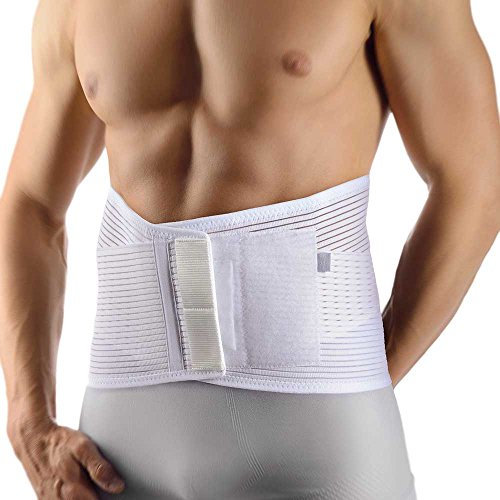 Bort VarioBasic Rückenbandage Pelotte Lendenwirbel Stütze Rücken Bandage, weiss, L