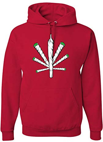 Wild Bobby Cross Joint | 420 Legalize Marijuana Weed Unisex Graphic Hoodie Sweatshirt, Red, X-Large